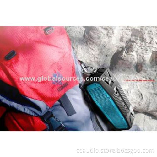 NFC Portable Bluetooth Speaker with Line-in Jack, Hook, Anti-splash, Waterproof, Outdoor